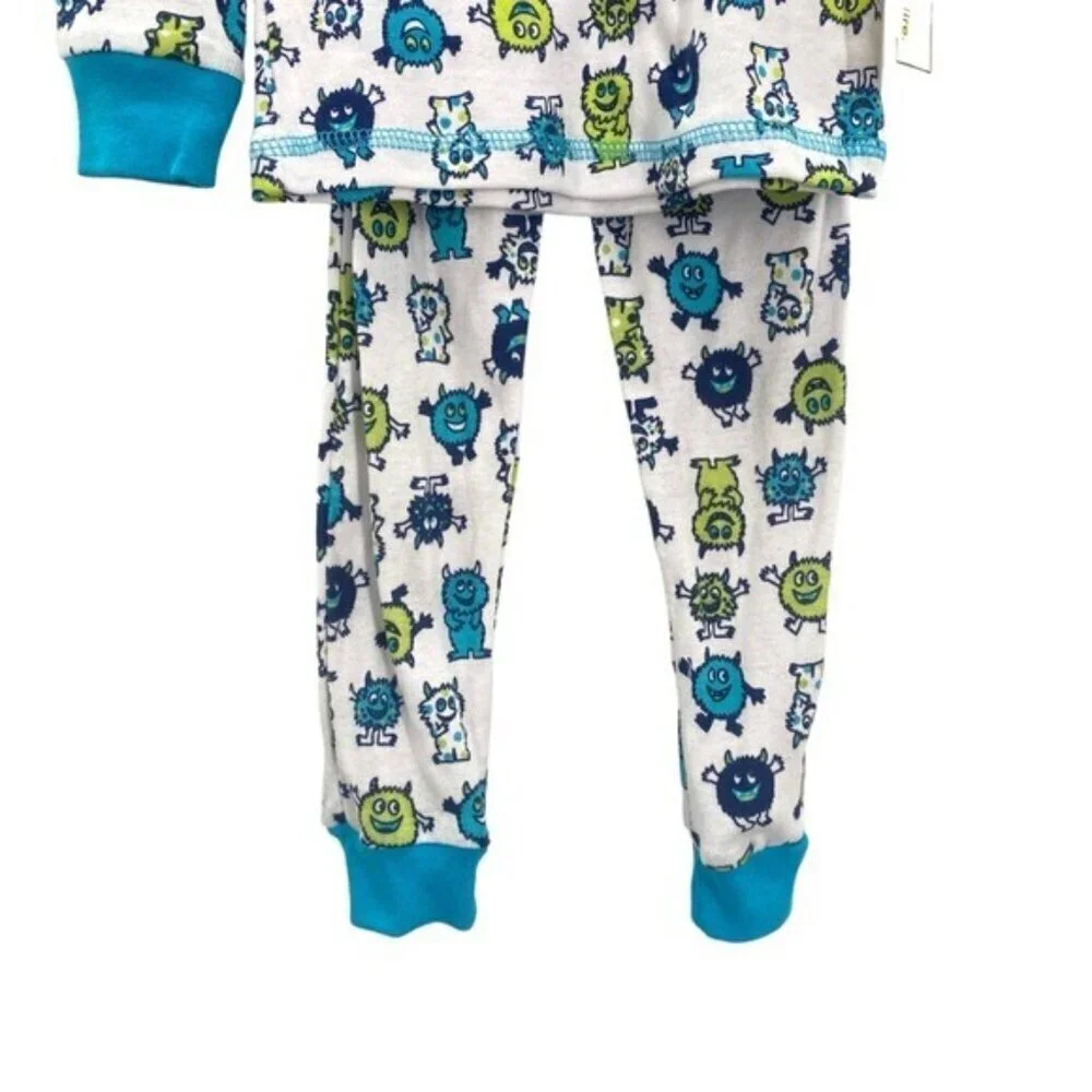 Boys Monster Print Knit Pajamas Set 4T